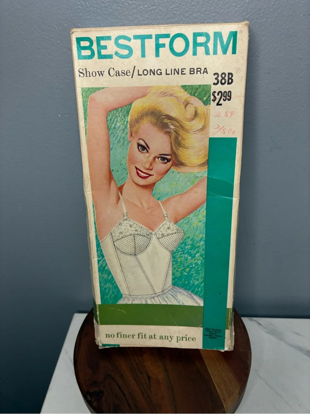 Bestform Long Line Bra 38B White Lace Bullet Style Lingerie w/ Original Box